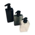 Dark gray quadrate and square bottle for shampoo and hair conditioner 300ml 400ml